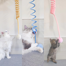 Interactive Plush Cat Toy with Self-Hi Sucker and Spring Rabbit Hair Ball - £10.71 GBP