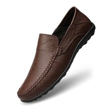 Genuine Leather Men Shoes Summer  Brand 2021 Casual Slip on Formal Loafers Men M - £78.95 GBP