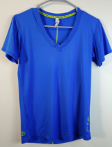 Under armour HeatGear T Shirt Men Size Small Blue 100% Polyester V Neck ... - $15.05