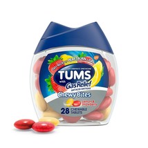 2 Pack Tums Chewy Bites Chewable Antacid Tablets With Gas RELIEF,LEMON/STRAWBERY - £18.20 GBP