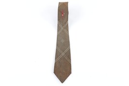 Vintage 50s 60s Rockabilly Distressed Embroidered Duck Neck Tie Dress Tie USA - £15.51 GBP