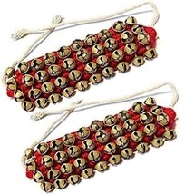 Brass Anklets Bells for Indian Classical Dance Ghungroo Red Pad 2 Line 4 Line - £22.27 GBP
