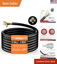 Durable 25 Feet 4-Way Trailer Wire - 14 Gauge 100% Copper for RV &amp; Autom... - $41.50