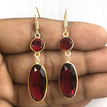 925 Sterling Silver Ruby Silver/ Gold / Rose Gold Plated Earrings Gift Women - £27.79 GBP+