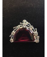 Fashion Red Crystal Necklace Pendant Ornamental 925 Silver Ships N 24h - $40.37