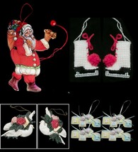 8 VINTAGE CHRISTMAS ORNAMENTS MOVING SANTA ICE SKATES DOVE BIRD BABY - $4.99