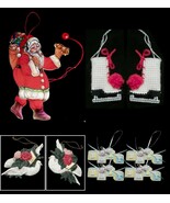 8 VINTAGE CHRISTMAS ORNAMENTS MOVING SANTA ICE SKATES DOVE BIRD BABY - $6.77 CAD