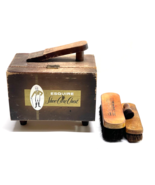 Esquire Shoe Care Chest Vintage Wooden Wood Shoe Shine Box &amp; Brushes - $752.48 MXN