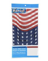 Plastic Tablecloth Tablecover Patriotic American Flag Party 54x108 - $7.33