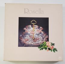 *A) Vintage Rosella Walther Glas Crystal Glass 2-Tier Pink Frosted Servi... - $29.69
