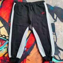 90s Nike Mens Joggers Black With White Stripes Size 4X 4XL White Tag Emb... - $48.39