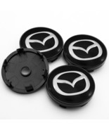 4Pc For Fit Mazda CENTER WHEEL RIM HUB Emblem Cover Cap Black Chrome Log... - £15.67 GBP