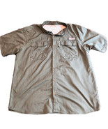 Columbia PFG Men&#39;s XL Green Short Sleeve Fishing Button Up Shirt Omni Shade - $24.23 CAD