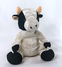 Goffa Cow Soft Plush 8.5&quot; Stuffed Dairy Farm Animal Black White Bull - £7.85 GBP