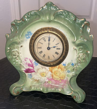 Antique 1755 Royal Bonn Germany Ansonia Victorian Porcelain Floral Mantl... - £217.69 GBP