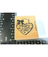 Friendship is a Work of Heart Rubber Stamp Stampin Up 1994 Primitive Fol... - $6.77 CAD