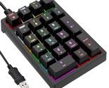 Number Pad, Mechanical Usb Wired Numeric Keypad With Rgb Led Backlit 21 ... - $33.99