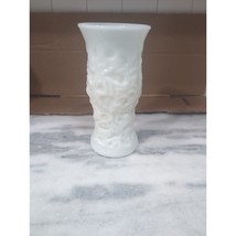 EO Brody Co Cleveland Ohio Milk Glass Vase 9.5&quot;, Vintage Textured Vase, USA Made - £9.16 GBP