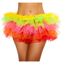 Mini Petticoat Tutu Soft Mesh Layered Dance Rave Festival Costume Rainbo... - £12.50 GBP