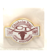 Chisholm Trail 130th Anniversary 1867 1997 Longhorn Western History Pin VTG - €17,16 EUR