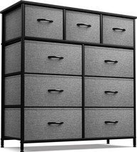 Black Sorbus Dresser With 9 Drawers - Storage Chest Tower Unit For Bedroom, - £102.25 GBP