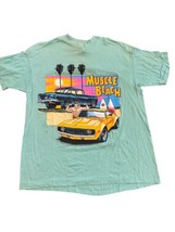 Vintage Muscle Beach Hot T-Shirt Tank Top Cars Single Stitch Made In USA 1988 - $27.90