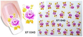 Nail Art Water Transfer Sticker Decal Stickers Pretty Flowers Pink XF1040 - €2,52 EUR