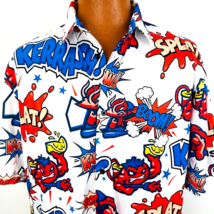 Jumbo Shrimp Destroyer Rocks Comic Aloha Hawaiian Shirt White XL Capt Cr... - $59.99