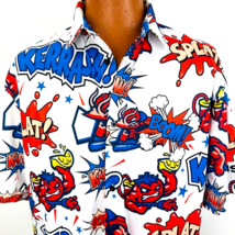 Jumbo Shrimp Destroyer Rocks Comic Aloha Hawaiian Shirt White XL Capt Cr... - £46.92 GBP