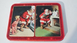 Coca Cola Christmas Santa Playing Cards In Tin 2 Sealed Decks - 1931-1966 Art - £10.47 GBP