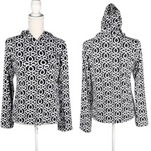 Ibkul Hoodie Medium UPF50+ White Geometric Mesh Sleeve Thumb Holes - $35.00