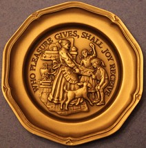 Franklin Mint~Who Pleasure Gives, Shall Joy Receive~Solid Pewter Mini Plate~Fr/S - £10.98 GBP