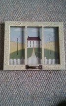 Country Wall Hanging Art Piece Window House Crackle Paint Look - $9.99