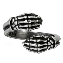 Alchemy Gothic Last Embrace Wrap Ring Skeleton Hands Fine English Pewter R243 - £18.40 GBP