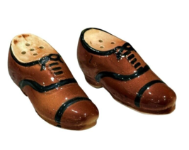 1940s 1950s Mens Saddle Dress Shoes Salt and Pepper Shakers JAPAN 3 Inch... - $7.74