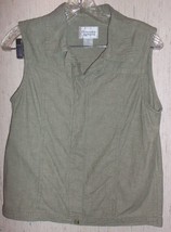 Excellent Womens Christopher &amp; Banks Sage Green Linen Blend Vest Size S - £20.07 GBP