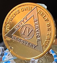 4 Year AA Medallion Bi-Plate Gold and Nickel Plated Sobriety Chip - $146.34 MXN