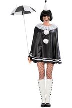 Pierrot Clown Costume - Poncho style (one size fits most) BLK - $33.47
