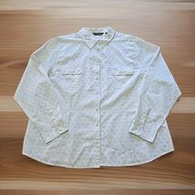 Eddie Bauer Button-Up Shirt Womens Size XXL White Gray Floral Print I - $24.75