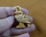 Y-BIR-VUL-8) tan Vulture Buzzard carving Figurine soapstone Peru scaveng... - $8.59