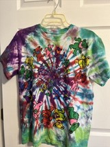 Grateful Dead T Shirt Medium Spiral Dancing Bears Tie Dye Rainbow - £19.06 GBP