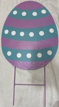 Easter Egg Garden Sign—Metal Stake/Hanging— 29.5" X 16"—NEW—SHIPS IN 24 ... - $26.61