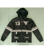 CivilSaints Womens Windbreaker Jacket Streetwear Jogging Black Silver Re... - $95.08 CAD