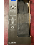 Fownes Bros Touchpoint Black Leather &amp; Cashmere Lined Smart Device Glove... - $27.69