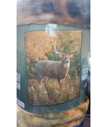 Deer in the Wild American Heritage Woodland Plush Raschel Throw blanket - £18.92 GBP