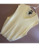 Jos A Bank Leadbetter Golf 100% Pima Cotton V-Neck Sweater Vest Butter Y... - $34.19 CAD