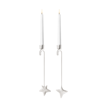 2021 Jensen Christmas Holiday Candle Holders Four & Five Point Star Silver New - £34.02 GBP