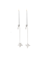 2021 Jensen Christmas Holiday Candle Holders Four &amp; Five Point Star Silv... - £33.63 GBP