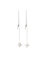 2021 Jensen Christmas Holiday Candle Holders Four &amp; Five Point Star Silv... - $58.19 CAD