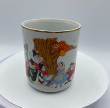 Vintage Walt Disney Productions Alice in Wonderland Gold Trim Coffee Mug Japan - $9.49